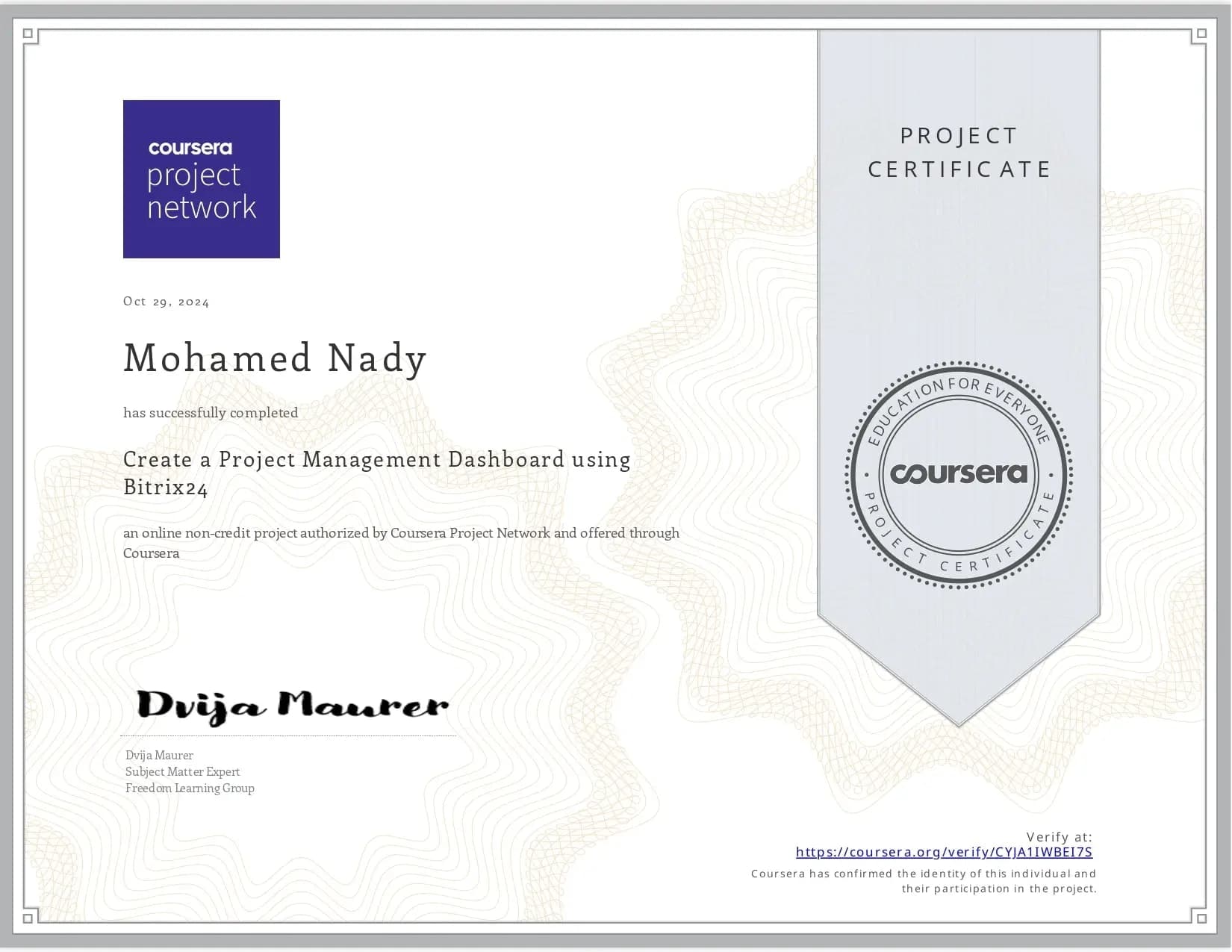 Bitrix24 Certificate 3