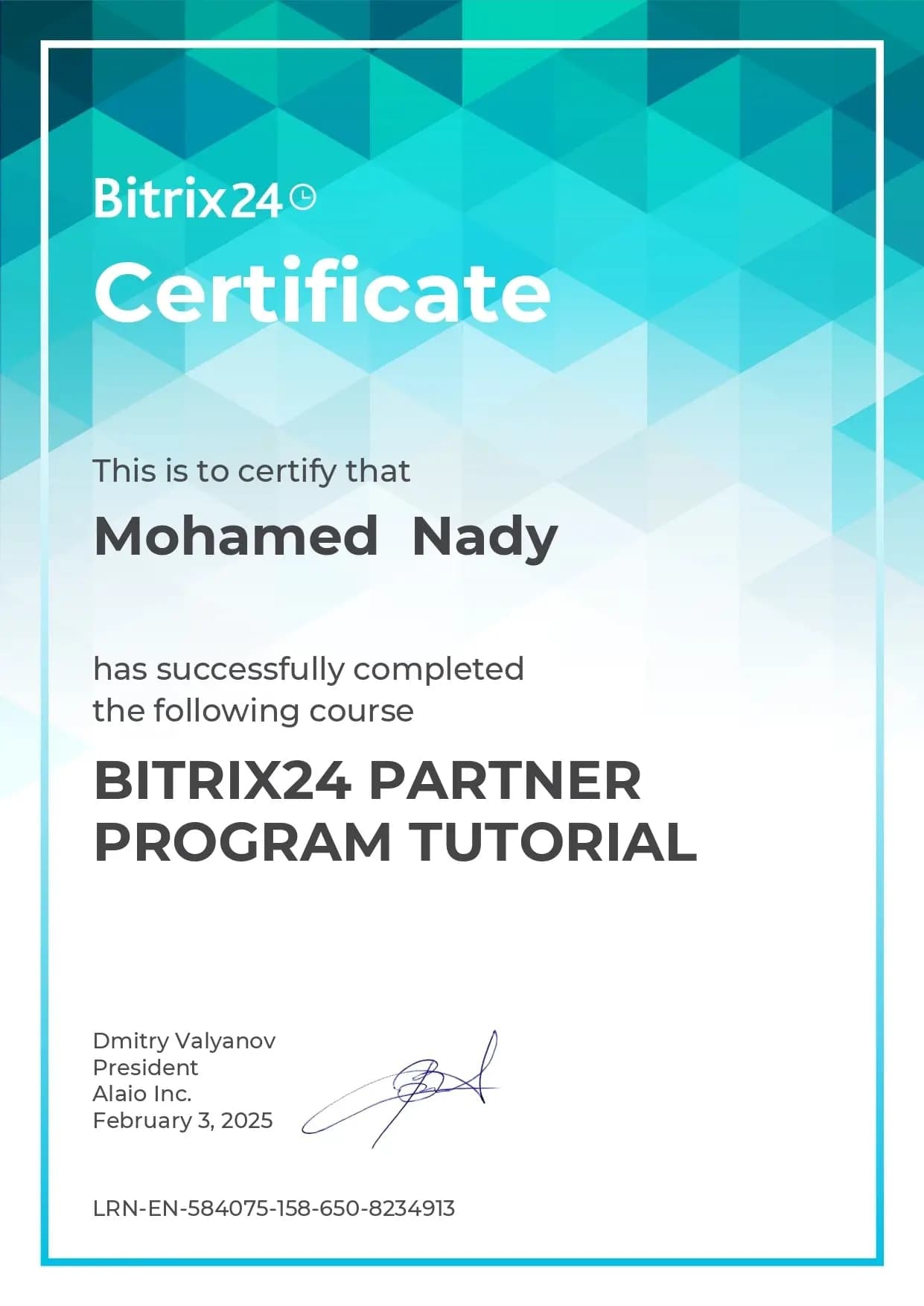 Bitrix24 Certificate 6